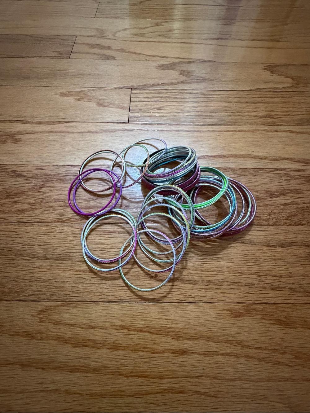 Stackable 44 Multi-Color Girls Bangle Bracelet Set